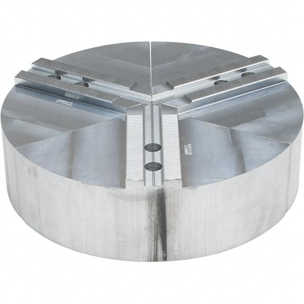 Abbott Workholding Products - 15" Max Chuck Capacity, 1.5mm x 60° Serrated Interface, Round Soft Lathe Chuck Jaw - 3 Jaw, Aluminum, 1.6929" Btw Mount Hole Ctrs, 15" Wide, 4" High, 20mm Fastener - All Tool & Supply