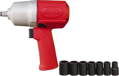 Sioux Tools - 1/2" Drive, 11,000 RPM, 780 Ft/Lb Torque Impact Wrench - Pistol Grip Handle, 1,250 IPM, 4 CFM, 90 psi, 6.35mm Inlet - All Tool & Supply