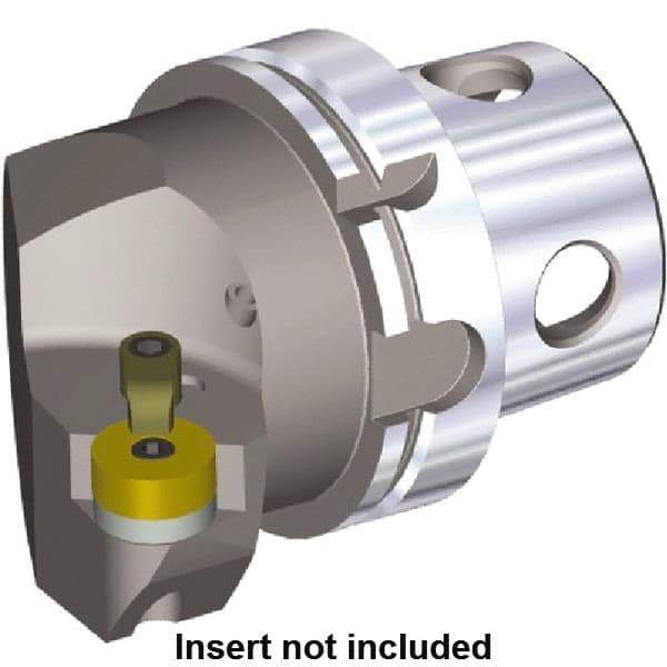 Kennametal - Insert Style RN..1204, RN..43, 100mm Head Length, Right Hand Cut, Internal/External Modular Threading Cutting Unit Head - System Size KM4X100, 63mm Center to Cutting Edge, Series KM4X - All Tool & Supply