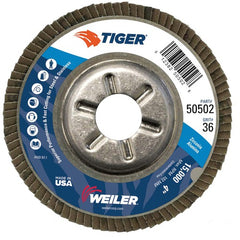 4″ Tiger Disc Abrasive Flap Disc, Angled, Alum. Backing, 36Z, 5/8″ Arbor Hole - All Tool & Supply