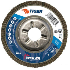 4″ Tiger Disc Abrasive Flap Disc, Angled, Alum. Backing, 40Z, 5/8″ Arbor Hole - All Tool & Supply