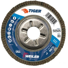 4″ Tiger Disc Abrasive Flap Disc, Angled, Alum. Backing, 80Z, 5/8″ Arbor Hole - All Tool & Supply