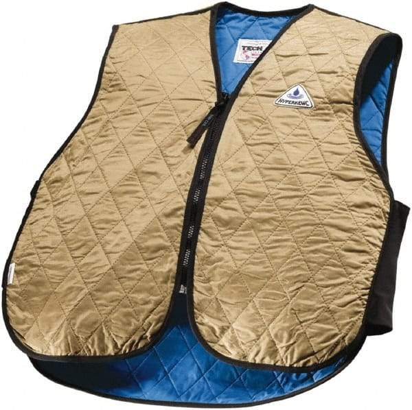 Techniche - Size 2XL, Khaki Cooling Vest - Zipper Front, Nylon, HyperKewl - All Tool & Supply