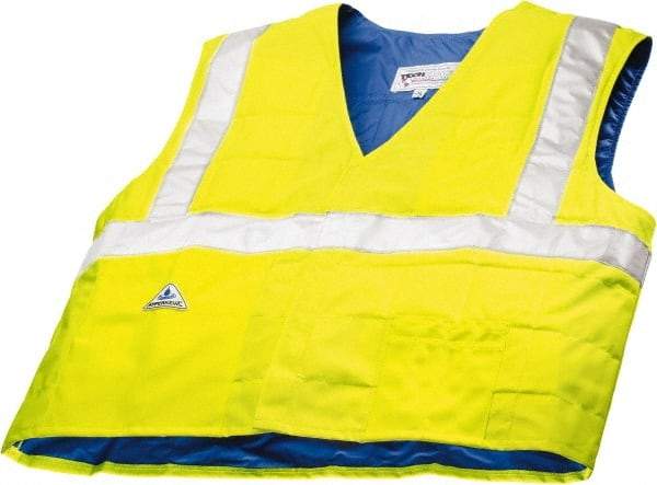 Techniche - Size L/XL, High Visibility Lime Cooling Vest - Hook & Loop Front, Polyester, HyperKewl - All Tool & Supply