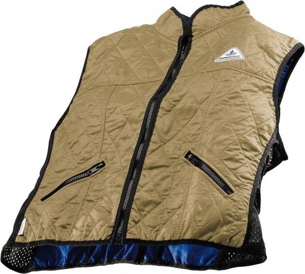 Techniche - Size 2XL, Khaki Cooling Vest - Zipper Front, Nylon, HyperKewl - All Tool & Supply