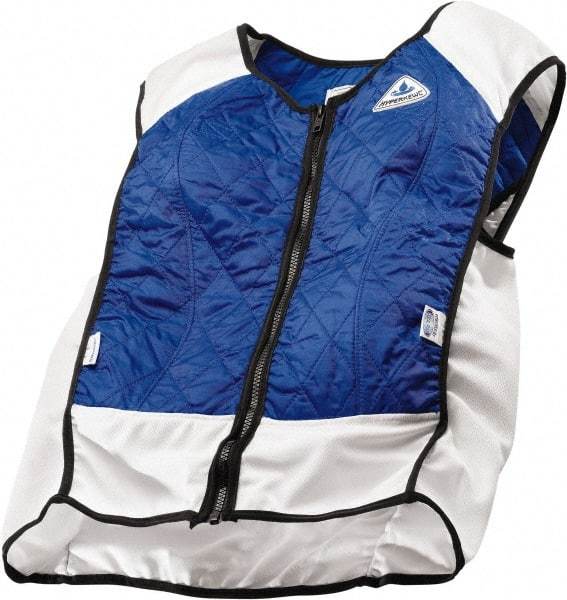 Techniche - Size M, Royal Blue Cooling Vest - Zipper Front, Nylon, HyperKewl, Poly-Cotton - All Tool & Supply