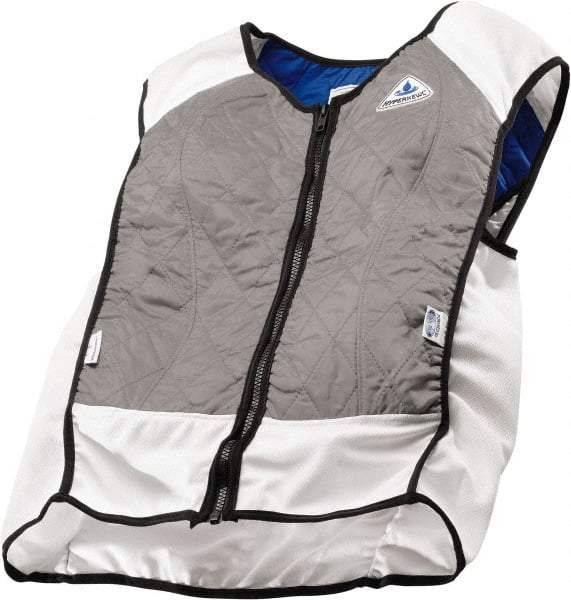 Techniche - Size 3XL, Silver Cooling Vest - Zipper Front, Nylon, HyperKewl, Poly-Cotton - All Tool & Supply