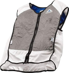 Techniche - Size L, Silver Cooling Vest - Zipper Front, Nylon, HyperKewl, Poly-Cotton - All Tool & Supply