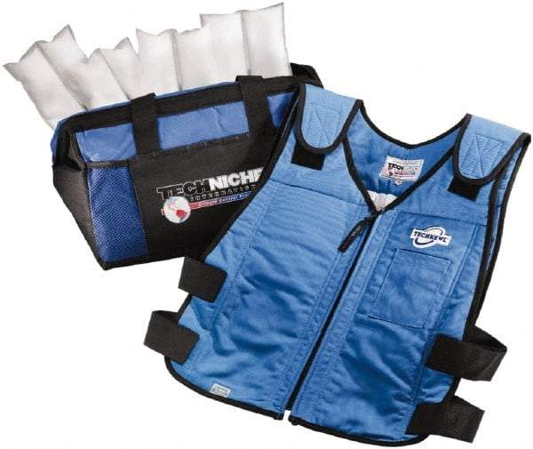 Techniche - Size L/XL, Royal Blue Cooling Vest - Zipper Front, Cotton - All Tool & Supply