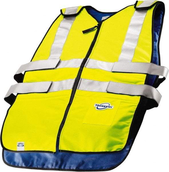 Techniche - Size 2XL, High Visibility Lime Cooling Vest - Zipper Front, Polyester - All Tool & Supply