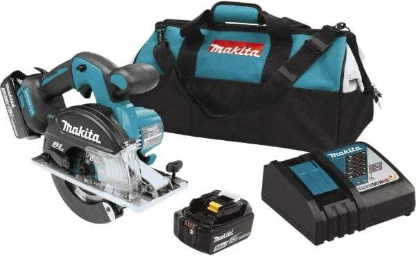 Makita - 18 Volt, 5-7/8" Blade, Cordless Circular Saw - 3,900 RPM, 2 Lithium-Ion Batteries Included - All Tool & Supply
