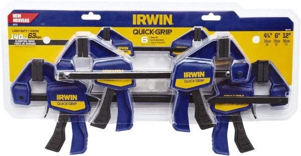 Irwin - 12" Capacity, 2-7/16" Throat Depth Carbon Steel Bar Clamp - Lb Clamping Pressure - All Tool & Supply