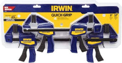 Irwin - 12" Capacity, 2-7/16" Throat Depth Carbon Steel Bar Clamp - 140 Lb Clamping Pressure - All Tool & Supply