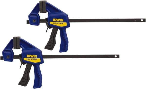 Irwin - 4-1/2" Capacity, 1-3/16" Throat Depth Carbon Steel Bar Clamp - 35 Lb Clamping Pressure - All Tool & Supply