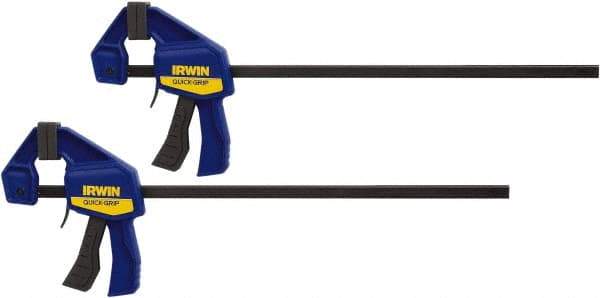 Irwin - 12" Capacity, 2-7/16" Throat Depth Carbon Steel Bar Clamp - 140 Lb Clamping Pressure - All Tool & Supply