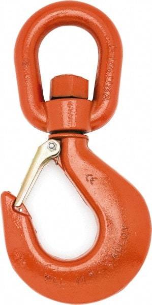 Campbell - #5 Hook, 3 Ton Capacity, Alloy Steel Swivel Hoist Hook - 8-1/4" Long x 4-1/8" Wide - All Tool & Supply