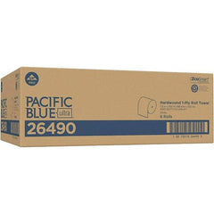 Georgia Pacific - Hard Roll of 1 Ply White Paper Towels - 7-7/8" Wide, 1,150' Roll Length - All Tool & Supply