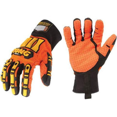 ironCLAD - Size S (7), ANSI Cut Lvl A1, Puncture Lvl 3, Abrasion Lvl 4, Cut Resistant Gloves - 11" Long, Uncoated, Unlined, Slip-On Cuff, Orange, Paired - All Tool & Supply