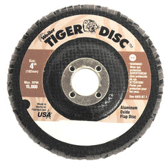 ‎4-1/2″ Tiger Disc Abrasive Flap Disc, Flat, Phenolic Backing, 80AO, 5/8″-11 UNC Nut - All Tool & Supply