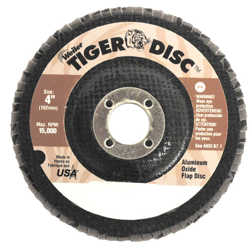 ‎4-1/2″ Tiger Disc Abrasive Flap Disc, Flat, Phenolic Backing, 60AO, 5/8″-11 UNC Nut - All Tool & Supply