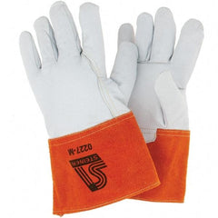 Steiner - Size M Unlined Goatskin Welding Glove - Gauntlet Cuff, Wing Thumb, For TIG - All Tool & Supply