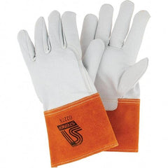 Steiner - Size XL Unlined Goatskin Welding Glove - Gauntlet Cuff, Wing Thumb, For TIG - All Tool & Supply