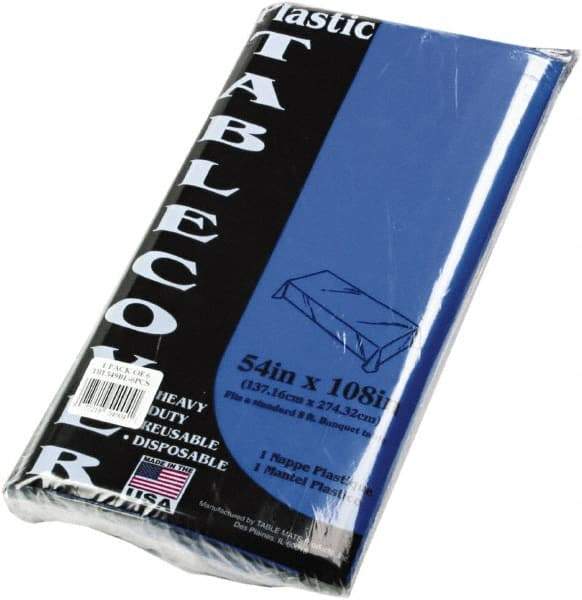 Tablemate Products - Table Set Rectangular Table Cover, Heavyweight Plastic, 54 x 108, Blue, 6/Pack - All Tool & Supply