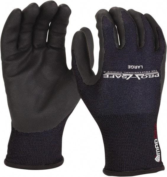 PRO-SAFE - Size 2XL (11) Nitrile Coated Nylon/Nitrile Work Gloves - Palm & Fingers Coated, Slip-On Cuff, Black, Paired - All Tool & Supply