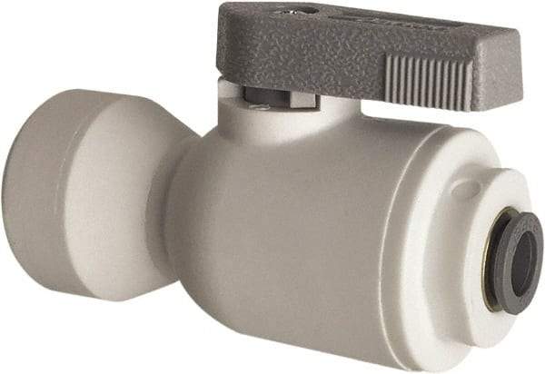 Parker - 3/8" Pipe, Full Port, Polypropylene Valve Female Connector Ball Valve - Bi-Directional, Push-to-Connect x FNPT Ends, Wedge Handle, 150 WOG - All Tool & Supply