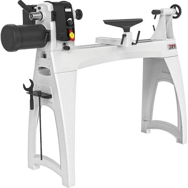 Jet - 16-1/2" Swing, 40" Distance Between Center, Woodworking Lathe - 2MT Headstock, 40 to 3,200 RPM, 4" Quill Travel - All Tool & Supply