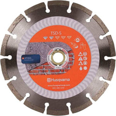 Husqvarna - 4-1/2" Diam, 5/8 & 7/8" Arbor Hole Diam, Continuous Edge Tooth Wet & Dry Cut Saw Blade - Diamond-Tipped, Fast Cutting Action, Standard Round Arbor - All Tool & Supply