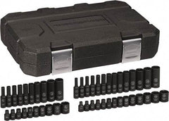 GearWrench - 48 Piece 1/4" Drive Black Finish Deep Well Impact Socket Set - 6 Points, 3/16" to 9/16" (4mm to 15mm) Range, Inch/Metric Measurement Standard - All Tool & Supply