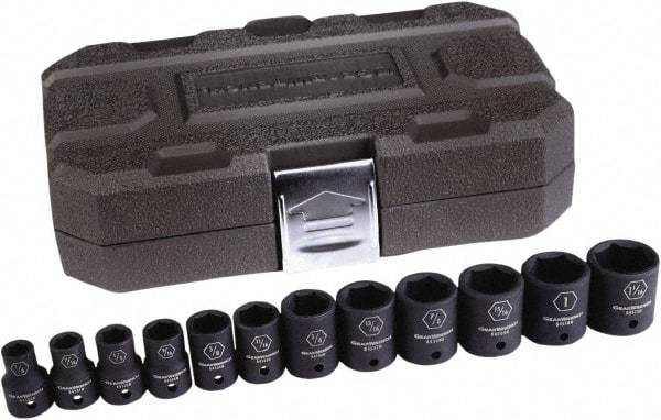 GearWrench - 12 Piece 1/2" Drive Standard Impact Socket Set - 6 Points, 3/8 to 1-1/16", Inch Measurement Standard - All Tool & Supply