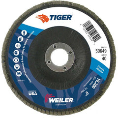 6″ Tiger Disc Abrasive Flap Disc, Angled, Phenolic Backing, 40Z, 7/8″ Arbor Hole - All Tool & Supply