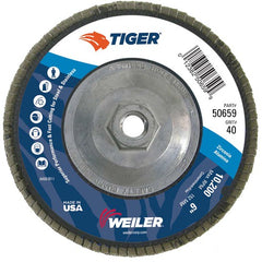 6″ Tiger Disc Abrasive Flap Disc, Angled, Phenolic Backing, 40Z, 5/8″-11 UNC Nut - All Tool & Supply