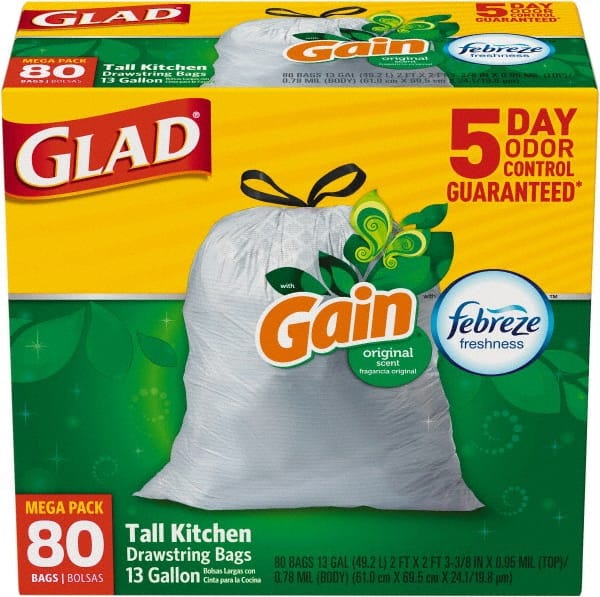 Glad - Pack of (80) 13 Gal 0.95 mil Household/Office Trash Bags - All Tool & Supply