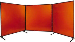 Steiner - 6' Wide x 6' High, 40mm Thickness, Transparent Vinyl Portable Welding Screen - Orange - All Tool & Supply