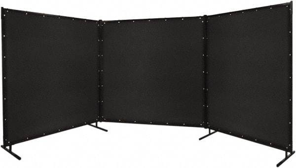 Steiner - 4' Wide x 6' High, Vinyl Laminated Polyester Portable Welding Screen - Black - All Tool & Supply