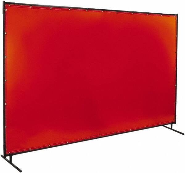 Steiner - 6' Wide x 10' High, 40mm Thickness, Transparent Vinyl Portable Welding Screen - Orange - All Tool & Supply