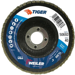 4″ Tiger Disc Abrasive Flap Disc, Flat, Phenolic Backing, 40Z, 5/8″ Arbor Hole - All Tool & Supply