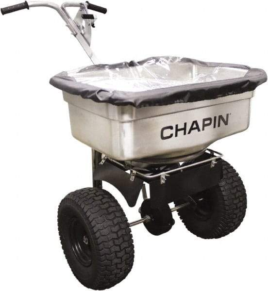 Chapin - 100 Lb Stainless Steel Walk Behind Broadcast Landscape Spreader - 14" Pneumatic Wheels - All Tool & Supply