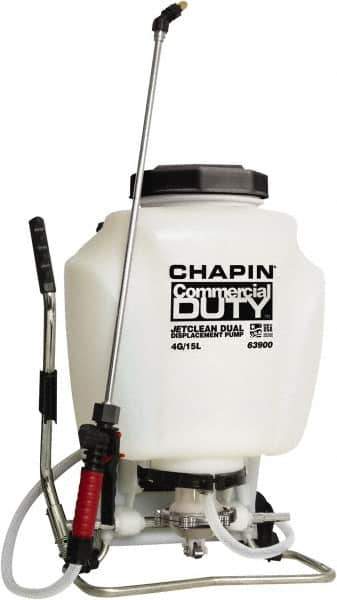 Chapin - 4 Gal Chemical Safe Garden Backpack Sprayer - Use with Cleaners/Degreasers, Polyethylene Tank, Wide Mouth, Reinforced Hose - All Tool & Supply