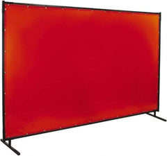 Steiner - 6' Wide x 10' High, 40mm Thickness, Transparent Vinyl Portable Welding Screen - Orange - All Tool & Supply