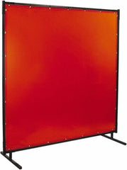 Steiner - 8' Wide x 8' High, 40mm Thickness, Transparent Vinyl Portable Welding Screen - Orange - All Tool & Supply