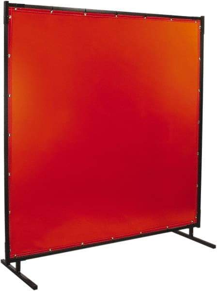 Steiner - 8' Wide x 8' High, 14mm Thickness, Transparent Vinyl Portable Welding Screen - Orange - All Tool & Supply