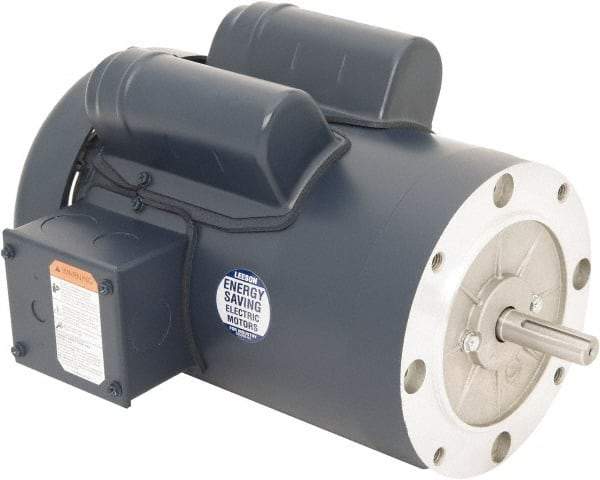 Leeson - 2 Max hp, 1,800 Max RPM, Capacitor Start Electric AC DC Motor - 115/230 V Input, Single Phase, 56C Frame, 5/8" Shaft Diam, C-Face Mount, TEFC Enclosure - All Tool & Supply