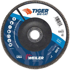 7″ Big Cat Abrasive Flap Disc, Flat, Phenolic Backing, 40Z, 7/8″ Arbor Hole - All Tool & Supply