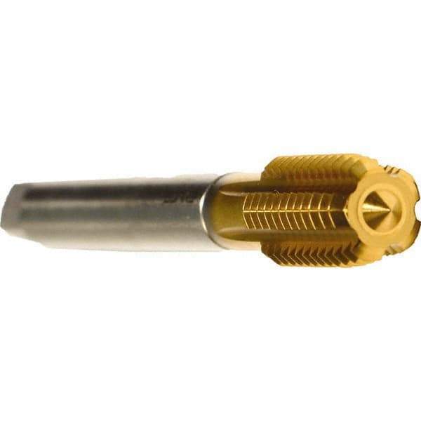 Emuge - 5/8-18 UNF 2BX Modified Bottoming Thread Forming Tap - Cobalt, TiN Finish, 3.937" OAL, 0.866" Thread Length, Right Hand Thread, Series Druck - All Tool & Supply