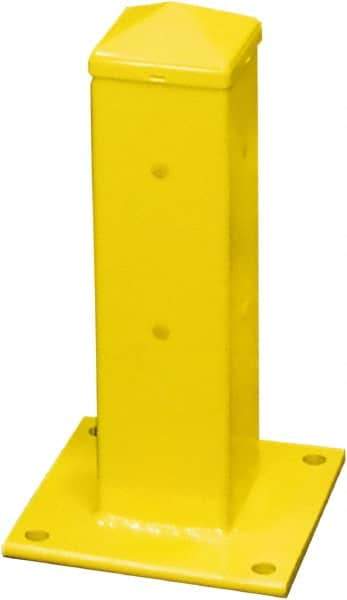 Hallowell - 18" High, Yellow Steel Post Protector - 7" Wide x 7" Long Mounting Plate, 13 Lb - All Tool & Supply