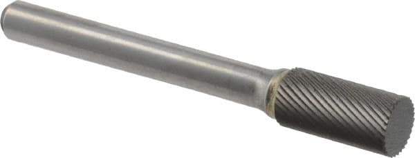 M.A. Ford - 3/8" Cut Diam, 1/4" Shank Diam, Cylinder Head Double Cut Burr - Carbide, Flat End, 3/4" LOC, 2-3/4" OAL - All Tool & Supply